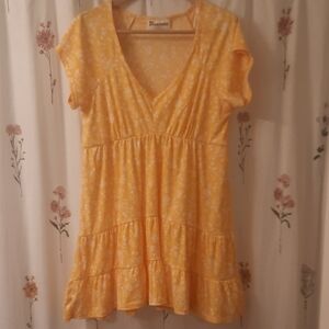 No Boundaries Yellow Floral Mini Dress